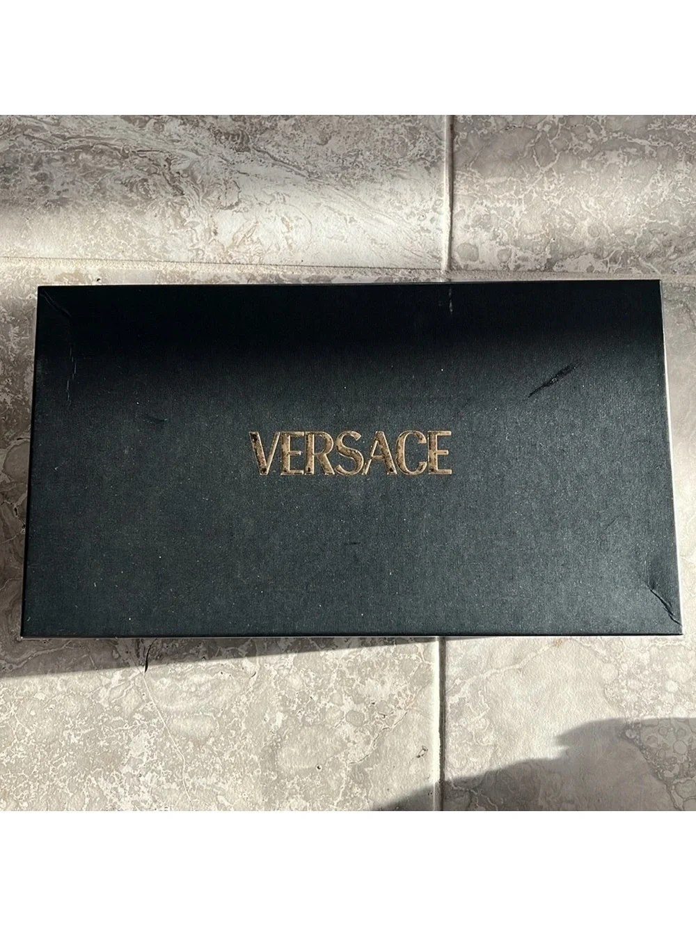 Versace Baroque Print Smoking Slippers Slip-On Shoes, Size EU 43 New +DustBag